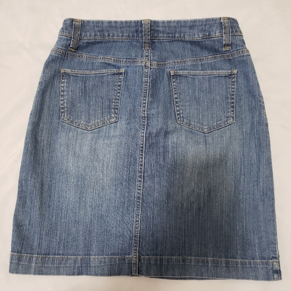 Merona Stretch Blue Jean Denim Skirt Size 6 - Picture 3 of 5